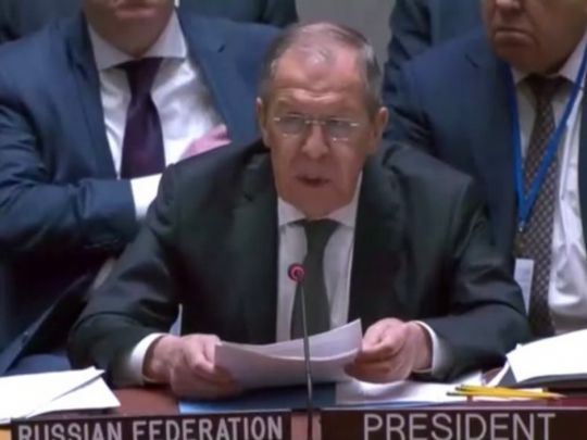 «Куди не глянь, скрізь презирство до росії»: що сказали Лаврову, який головує на засіданні Радбезу ООН