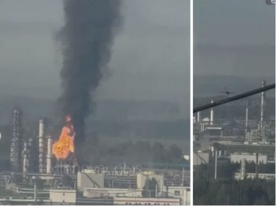 Один з&nbsp;найбільших НПЗ рф&nbsp;у&nbsp;Кстово палає після нічної атаки, школи переведені на&nbsp;дистанційку (фото, відео)